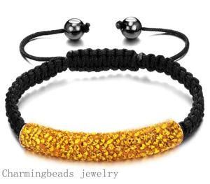 Shamballa Clay Tube Bar Bracelet Jewelry, Curved Tube Shamballa Bracelet