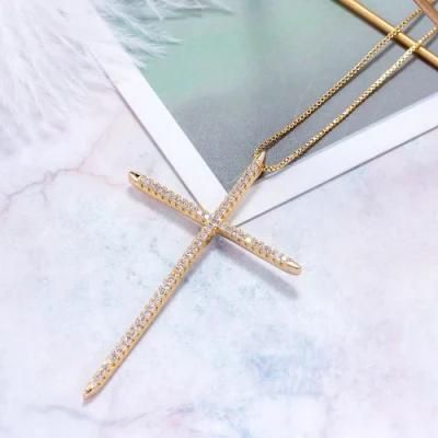 18K Gold Plated Cross Pendant Necklace for Women