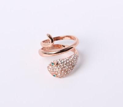 Snake Design Ring with Good Quality in Rose Gold Plated