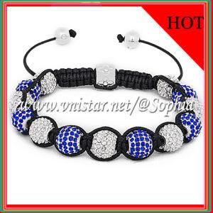 Clear and Blue Crystal Stones Bead Bracelet