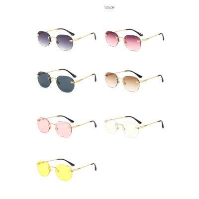 Frameless Women&prime;s Square Small Frame Ocean Piece Ins Trendy Street Style Sunglasses