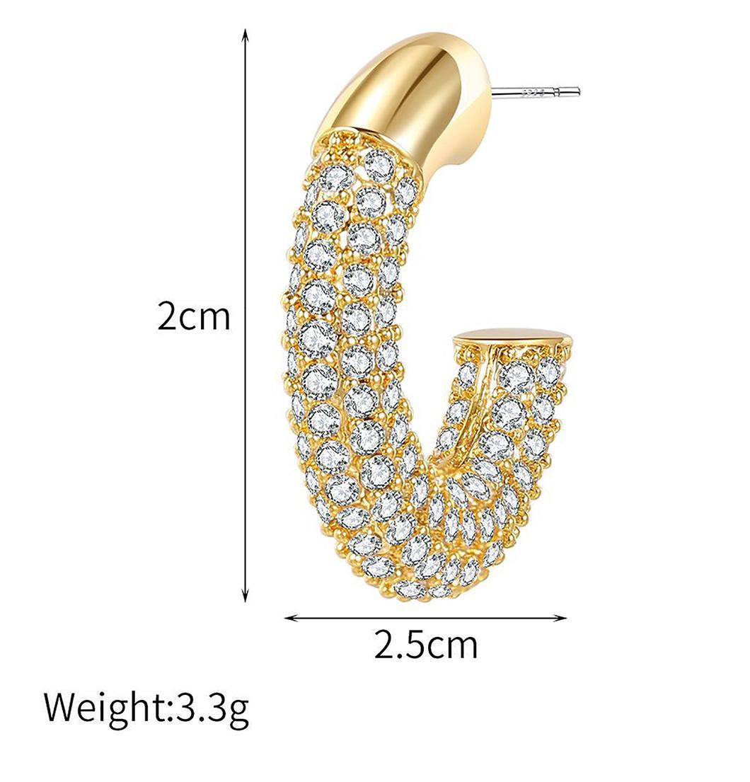 Factory Wholesale Women Accessories 18K Gold 925 Sterling Silver or Brass Custom Fine Jewellery Shining Cubic Zirconia Hoop Earring Fashion Jewelry for Gift