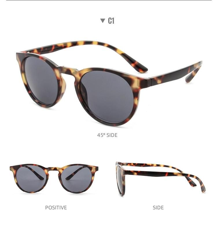 2022 Vintage Classic Style Round Frame Fashion Over Sun Glasses Demi Tortoise Shades Unisex Men Women Sunglasses