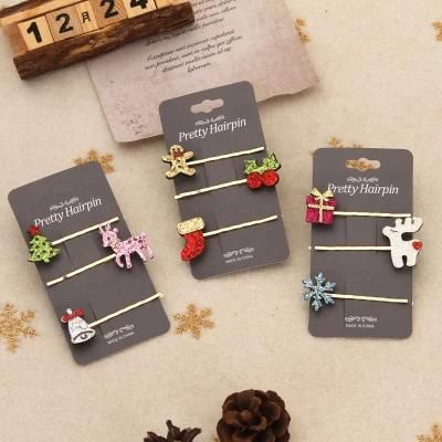 Hot Selling Head Clip Christmas Lovely Lady Gift One Word Clip Set Hairpin