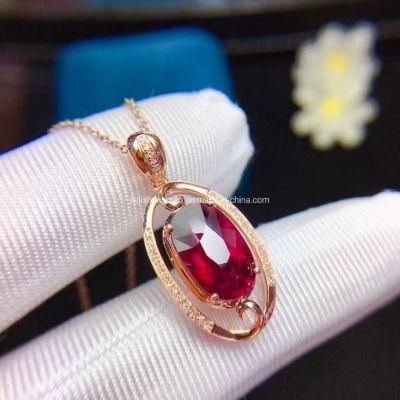 18K Gold and South Africa Diomand Inlaid Pendant Rubellite Pendant China