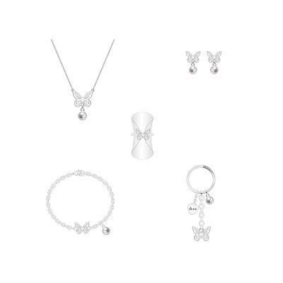 Obm Simple Classic Design Butterfly Shape Silver Jewelry