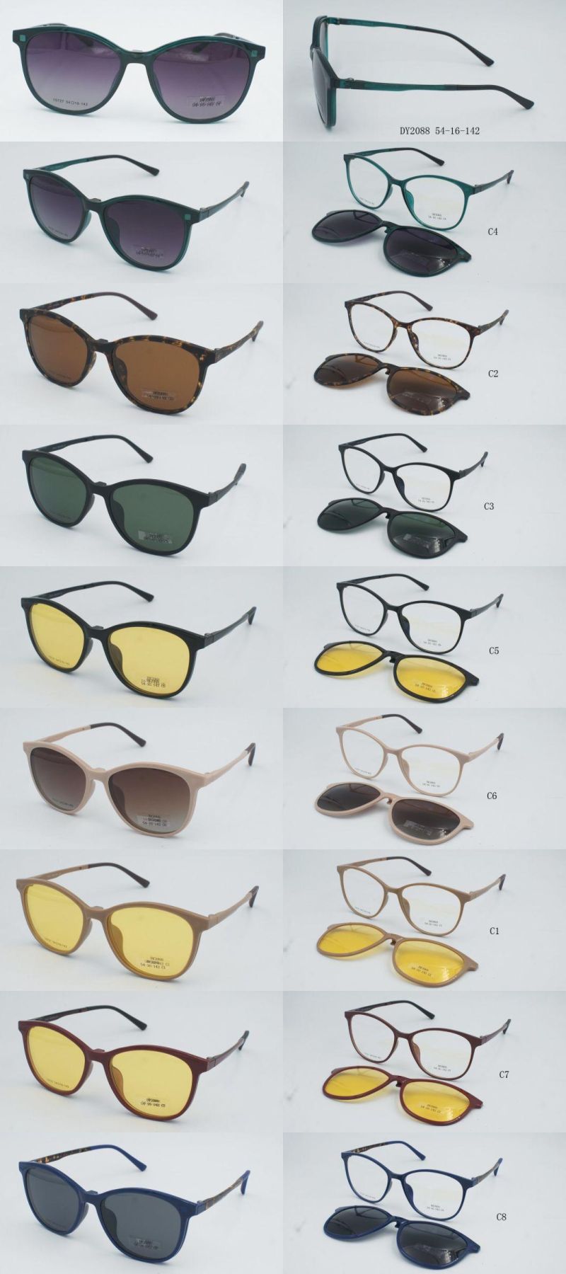 Polarized Stock Multicolor Clip on Sunglasses
