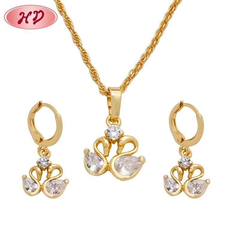 2020 New Fashion 18K Gold Plated Zircon Dubai CZ Gold Jewelry Sets for Women