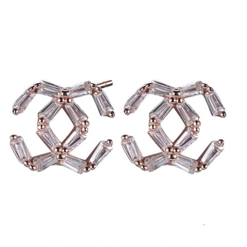 925 Silver Fashion Leaf Stud Earring with CZ