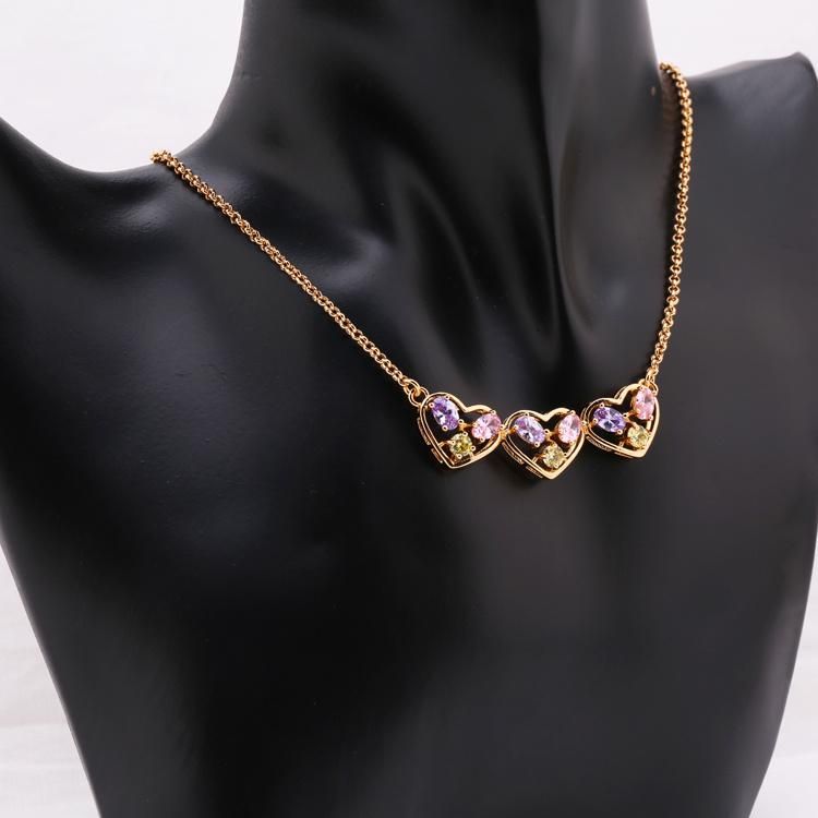 Imitation Jewellery Cubic Zirconia Brass 18 K Gold Plated Jewelry Set