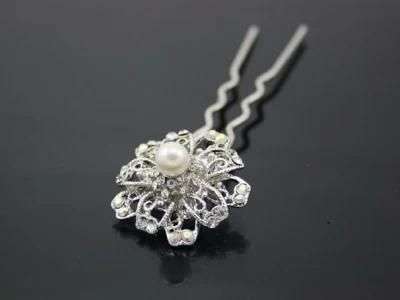 Wholesale Best Price Fashionable Fancy Hairpin with Crystal Pearl Hairpin Rhinestones Flowers for Hair Clip