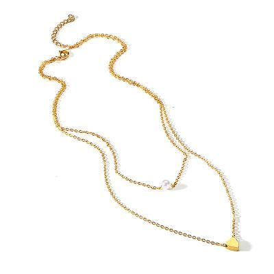 Hot Fashion Custom Women Jewelry Heart Shape Pearl Pendant 925 Silver Chain Necklace