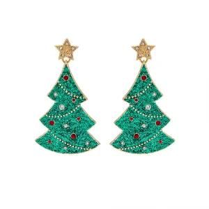 Fashion Jewelry Christmas Tree Women Gift Glitter Star Earrings