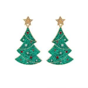 Fashion Jewelry Christmas Tree Women Gift Glitter Star Earrings
