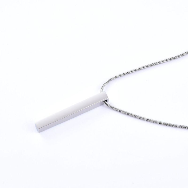 316 Stainless Steel Bar Stick Penant Necklace Non-Rust Jewellery Customized Fashion Jewelry for Lady and Men