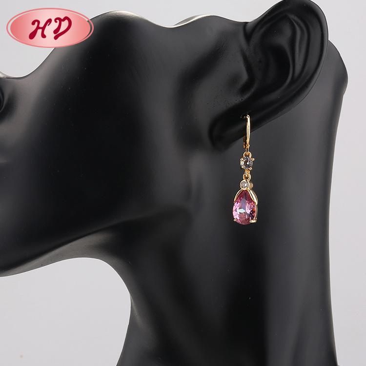 18K 14K Gold Color Fashion Heart-Shaped Drop Earring for Women Jewelry