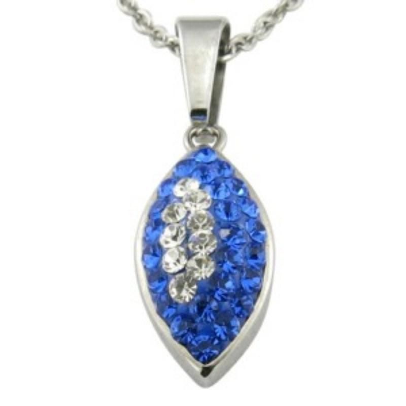 Glue Crystal Oval Lady Leaves Necklace