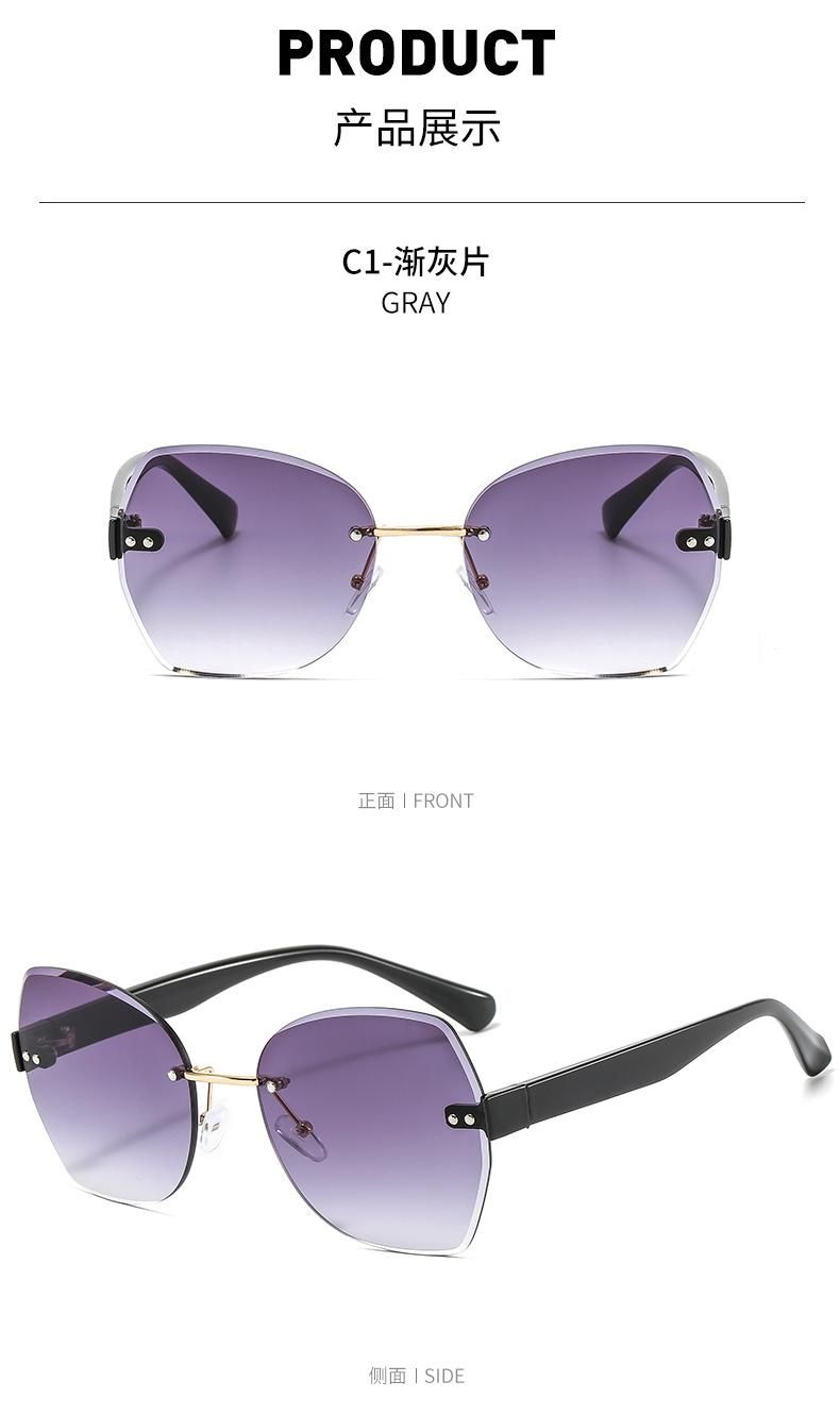 2021 Best Selling Stylish Luxury Sun Glasses River Custom Logo Oversize Sunglasses Rimless River Sun Glasses Sunglasses
