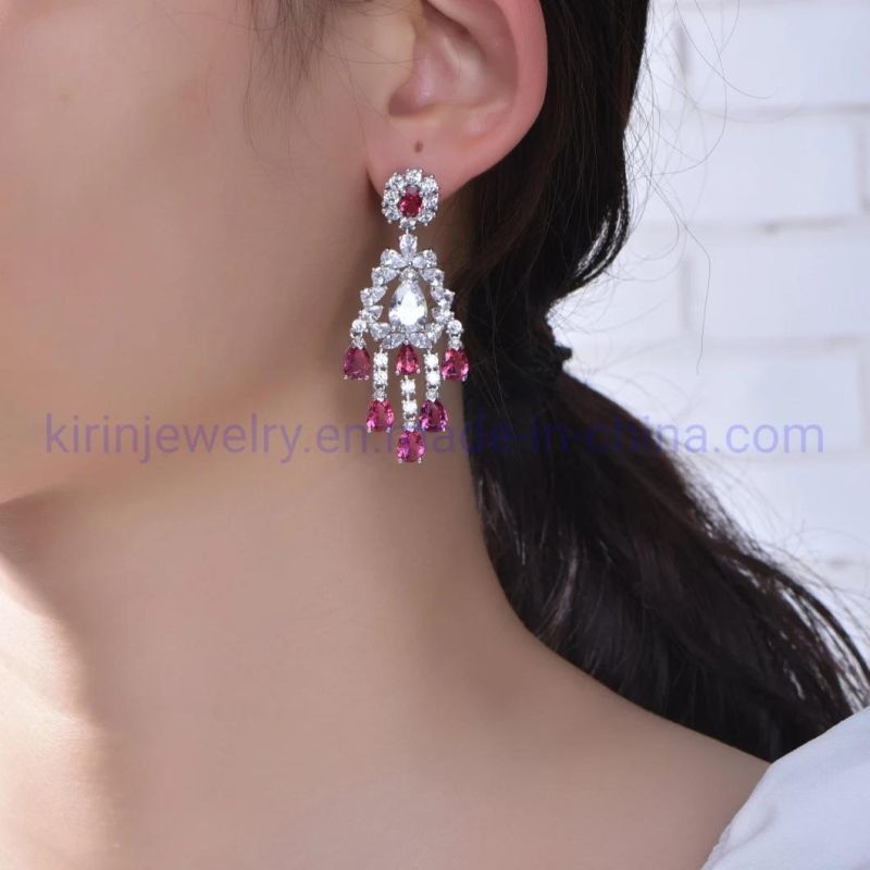 925 Sterling Silver Earring Luxury Jewelry 5A CZ Diamond Vintage Bohemian Long Tassel Drop Earrings