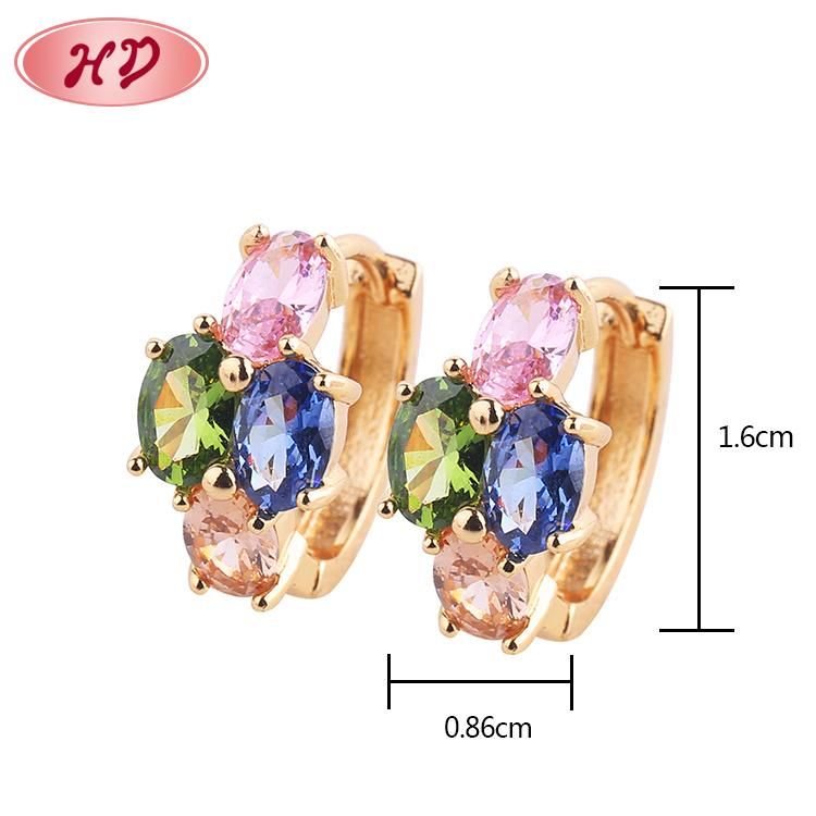 HD 18K Gold Plated Synthetic CZ Hoops Earrings for Women