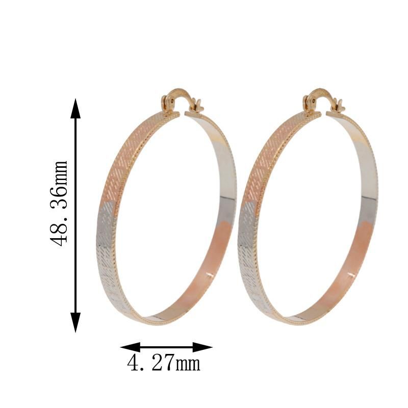 Wholesale Big Circle Tricolor Luxury Ladies Fashion Jewelry Earrings