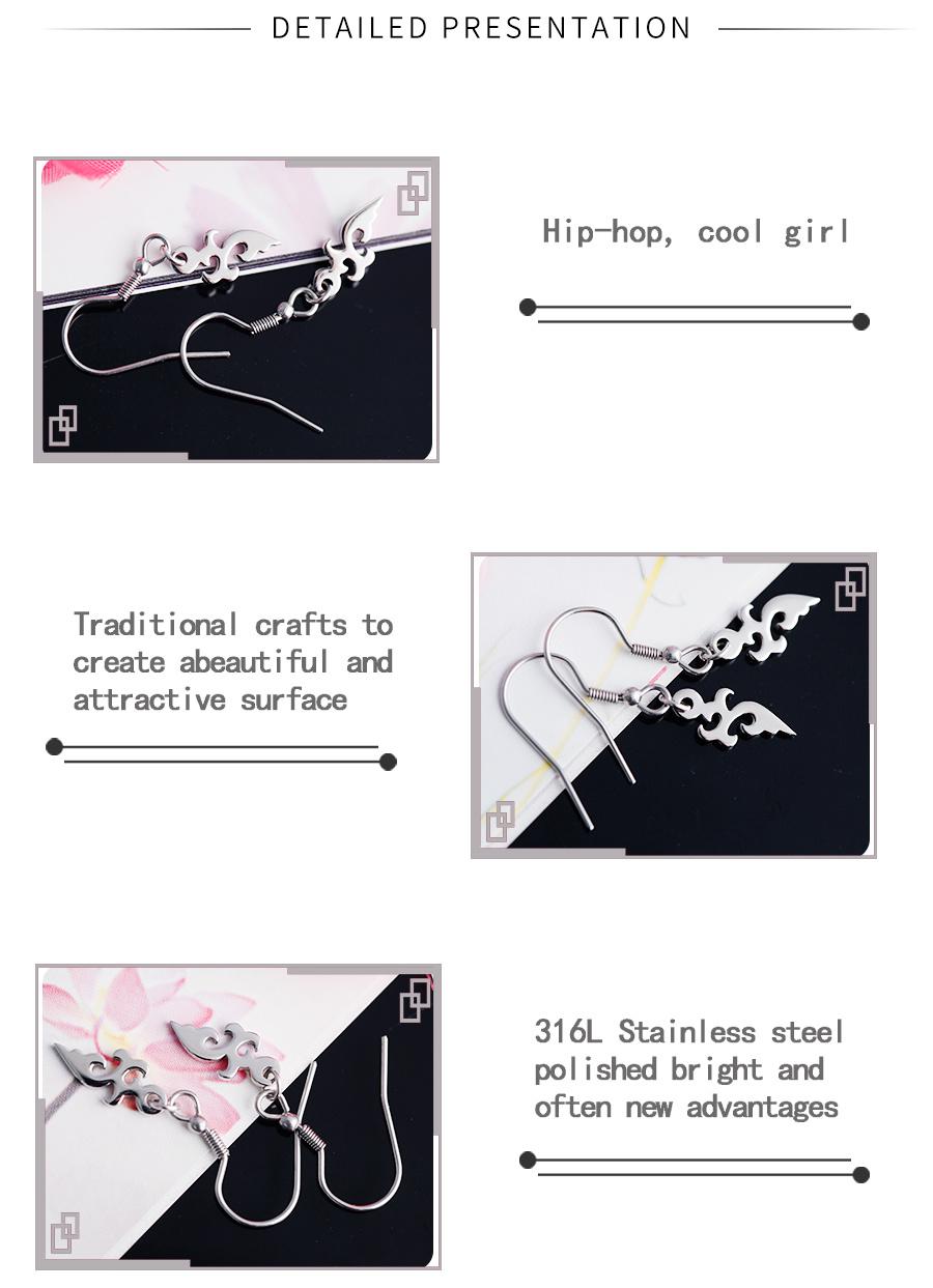 Hip-Hop Hip-Hop Cool Girl Earrings Flaming Knife Earrings