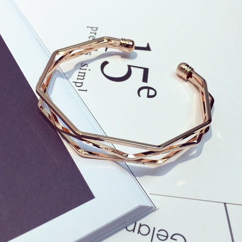 Fashion Jewelry Simple Bracelets Three-Dimensional Five-Story Geometric Irregular Bracelet