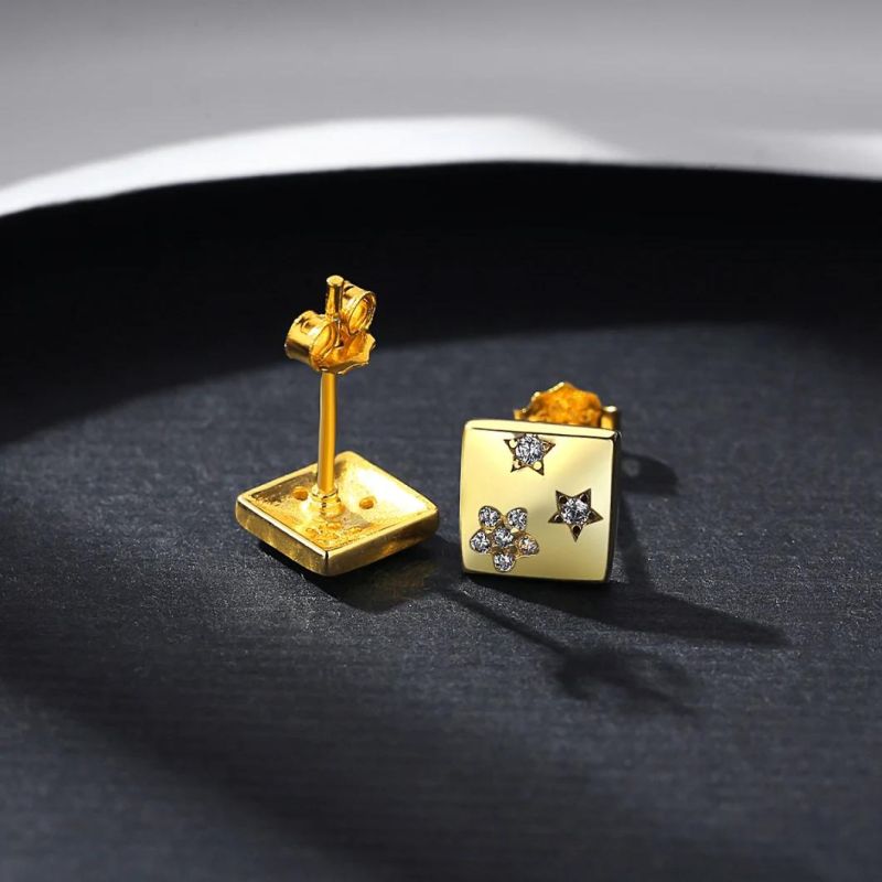 Lady Beautiful Design Ear Stud Fashion Square Earring