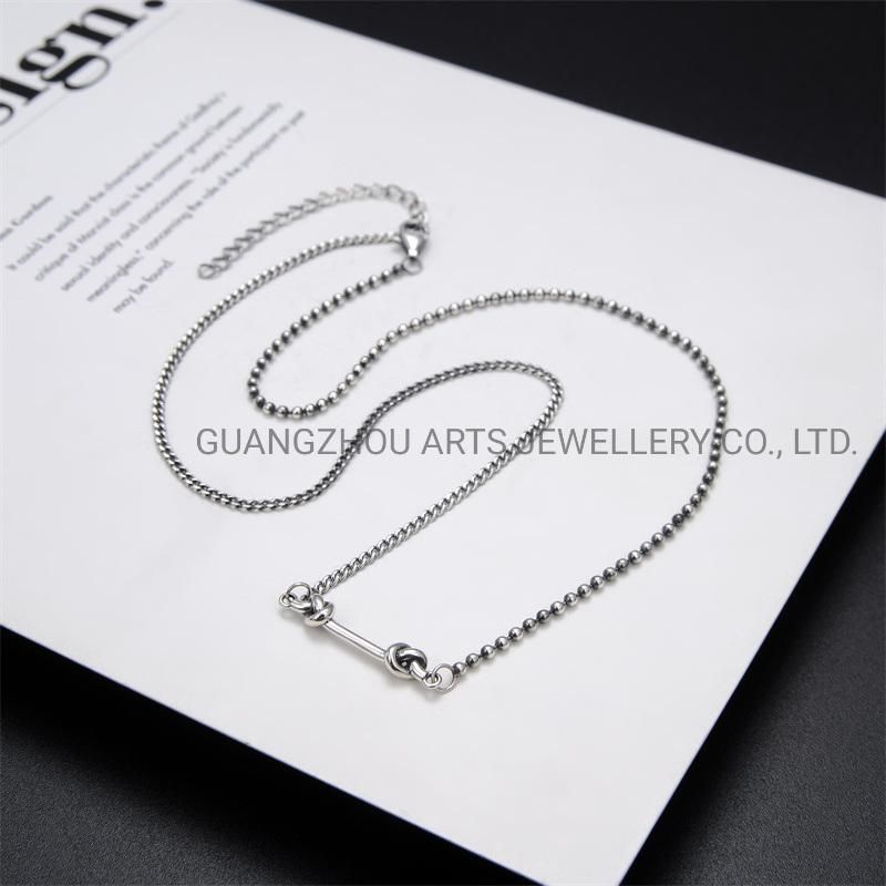 High Quality 925 Sterling Silver Rope Personality Necklace