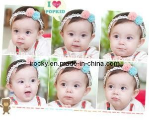 Lovely Pink Children Plush Ball Hair Accessories, Korean Baby Lace Hair Band