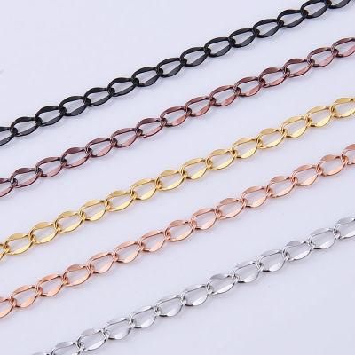 Popular Stainless Steel Hammered Curb Chain Jewelry Necklace