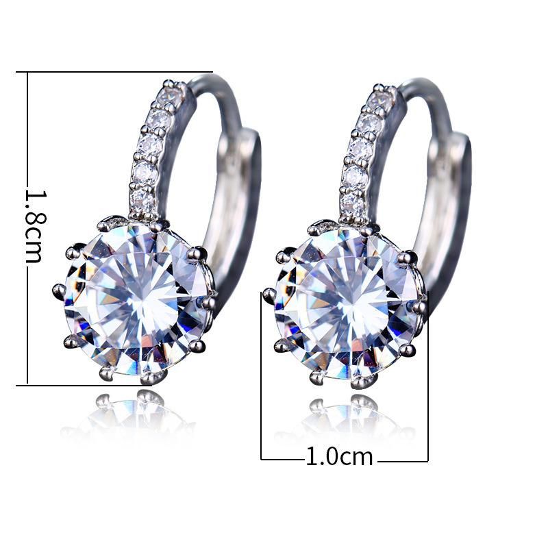 Women Fashion Jewelry Crystal Rhinestone Zircon Stud Earrings Fashion Accessories