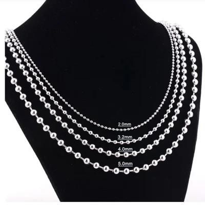 Fashion Stainless Steel Round Bead Necklaces Accessories for Jewelry Design