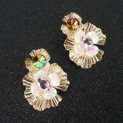 Fashion Jewelry Alloy Flower Earrings Fashion Simple Personality Color Earrings