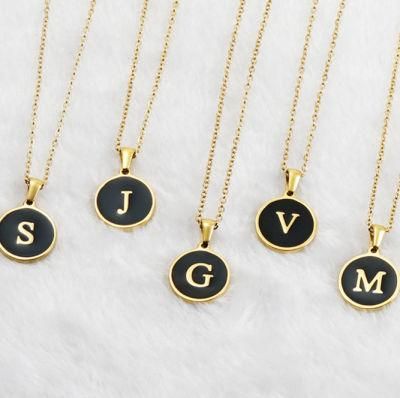 Factory Direct Sales a-Z Initial Letter R Necklace Pendant Silver Plated Shell Alphabet Necklaces Women Jewelry Accessories