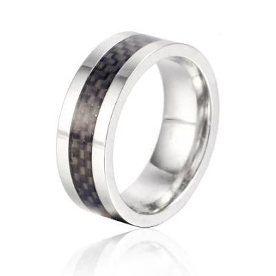 European and American Personality Rings Tungsten Steel Men&prime; S Rings Carbon Fiber Tungsten Steel Jewelry Wholesale