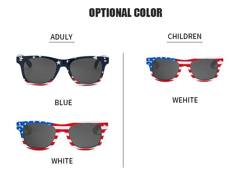 2021 Flag Pattern Cheap Classic Men PC Brand UV400 OEM Driving Fashion Sunglasses 2022 with Plastic Hinge