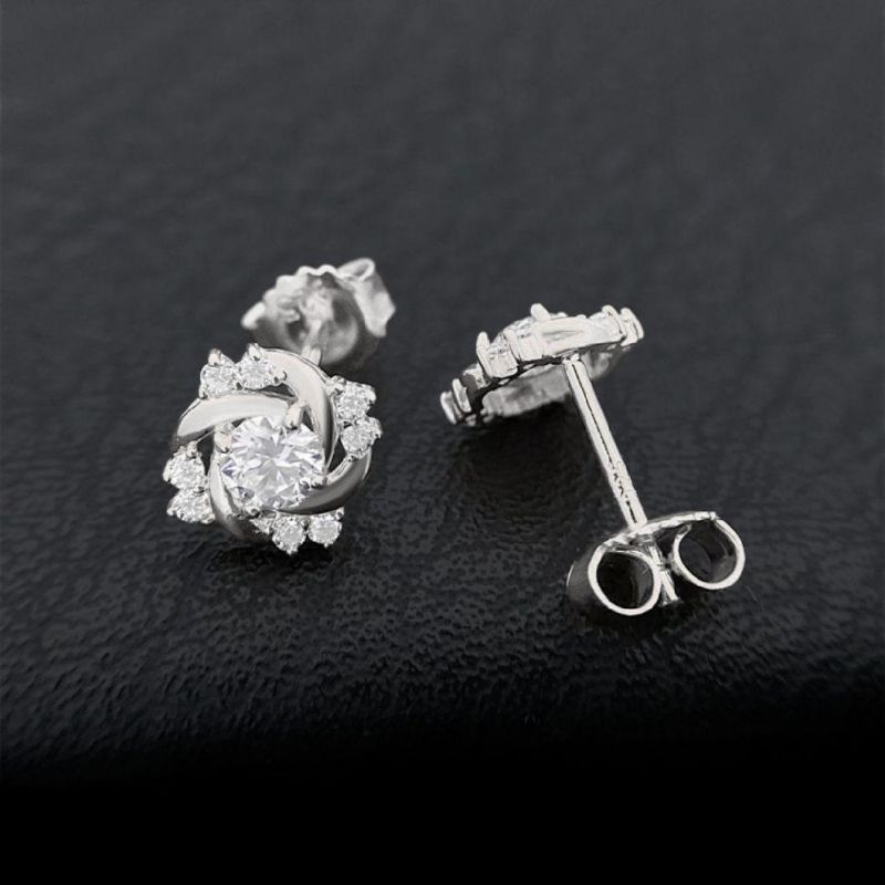 High Quality Fashion Earrings Sterling Silver Vvs Moissanite Wholesale Earrings Gemstone Stud Earring