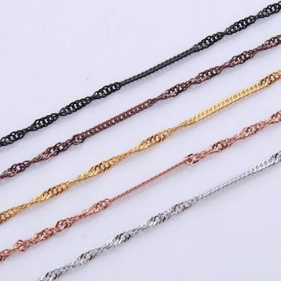 Stainless Steel Fashionable Necklace Double Wire Cable Chain with Wave