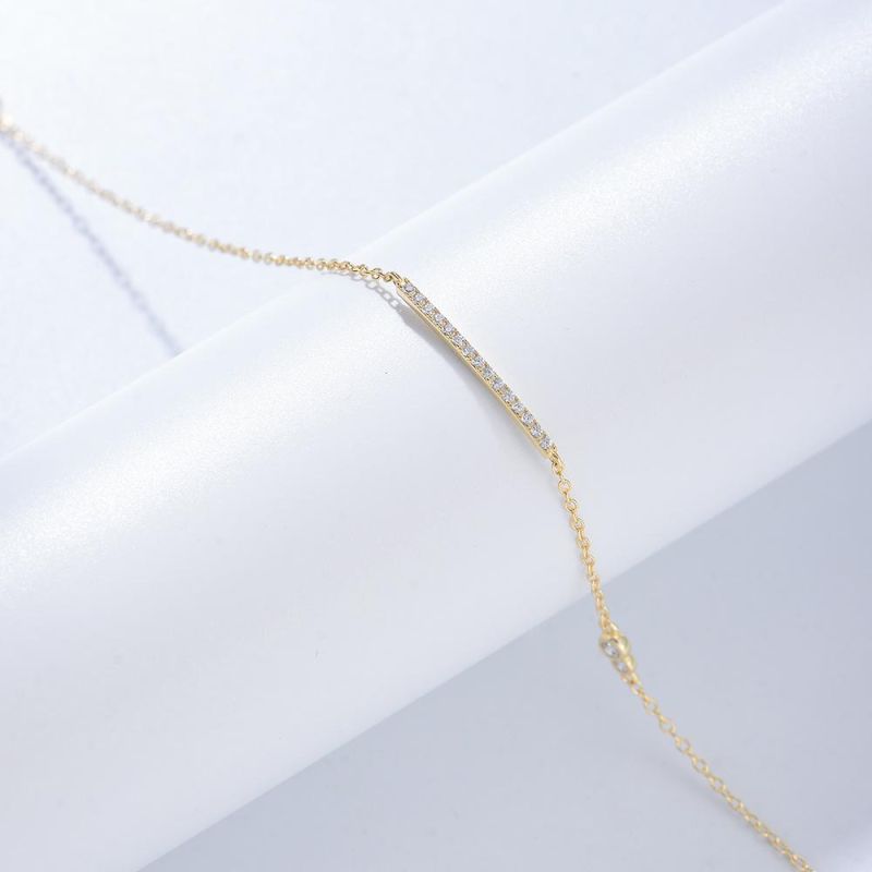 Solid 925 Sterling Silver Accesorries Link Chain Jewelry Bar Bracelet