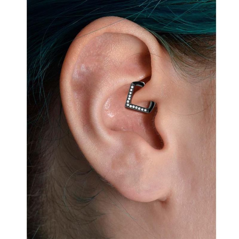 316L Surgical Steel Septum Clicker Nose Piercing Clicker Body Piercing Jewelry V Shape with Crystals