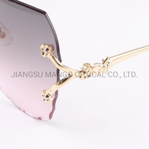 Rimless Flower Wave Lens Edge Special Sunglasses