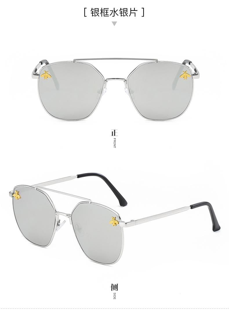 China Hight Quality Designer Luxury Oversized Women Fashion Newest Sun Glasses Half Frame Square Metal Sunglasses