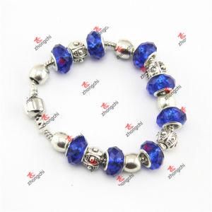Fashion Blue Color Glass Bead Charms Bracelet Chains Jewelry (LDK60226)