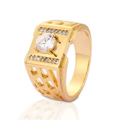 14K 18K Gold Plated Fashion Wedding Engagement Jewelry Stainless Steel Silver Finger Man Rings Design