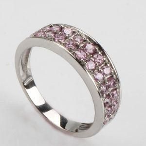Finger Ring with Pink Cubic Zircon (SR012)