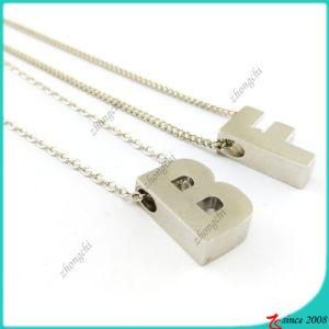 Silver Plain Slide Charms Necklace Letters (FN16041814)