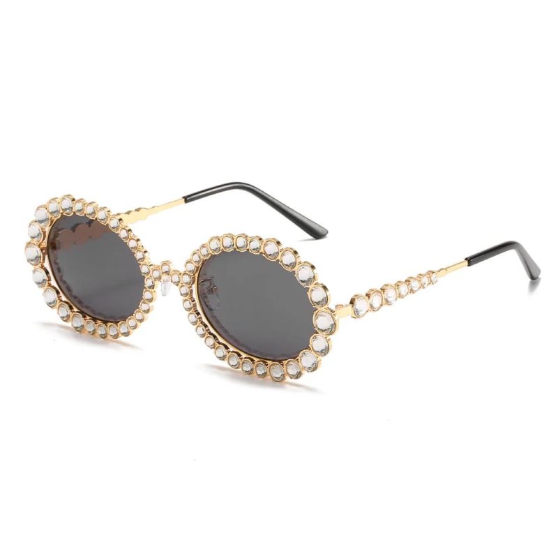 2020 Ready Made Metal Diamonds Flower Fashion Sunglasses