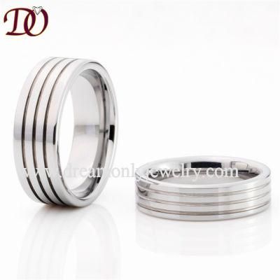 Unique Brushed Tungsten Rings Wedding Band His and Hers Promise Ring Sets for Couples Lovers