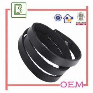 Classy Promotional Leather Bangle Cuff with Button Closure